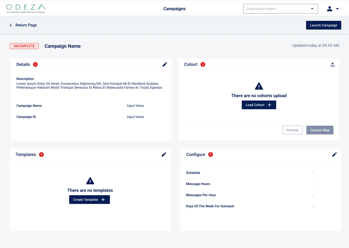 Campaigns prototype direction A